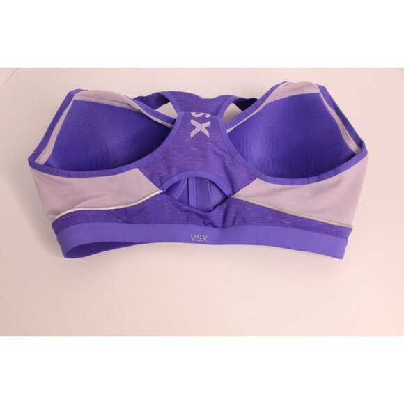 Victoria's Secret X Sport Bra 38D Purple Heather Zipper Front Padded Underwire - Picture 7 of 15